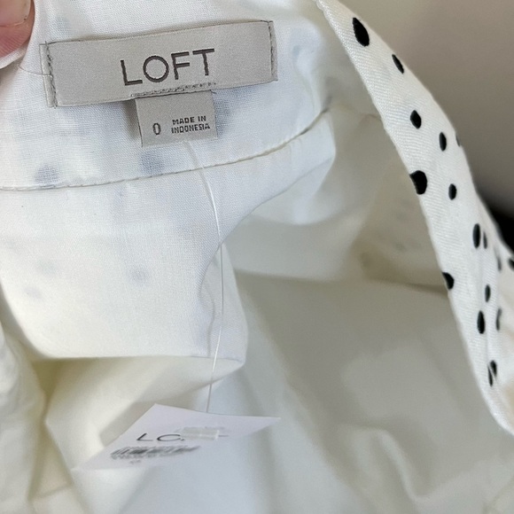NWT Loft Linen Blend Polka Dot A-Line Skirt - Picture 9 of 16